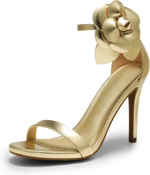 JORISTIMO Women's Open Toe High Heels Stiletto Crystal Embellished Heeled Sandals Dress Shoes for Women