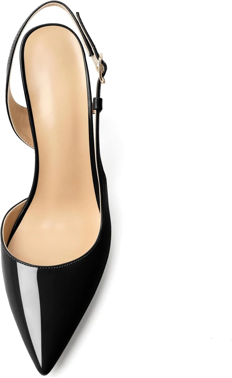 Joseywade Women Slingback Pumps High Stiletto Heel 4 Inch Heeled Sandals Sexy Closed Pointed Toe Flare Heel Dress Shoes