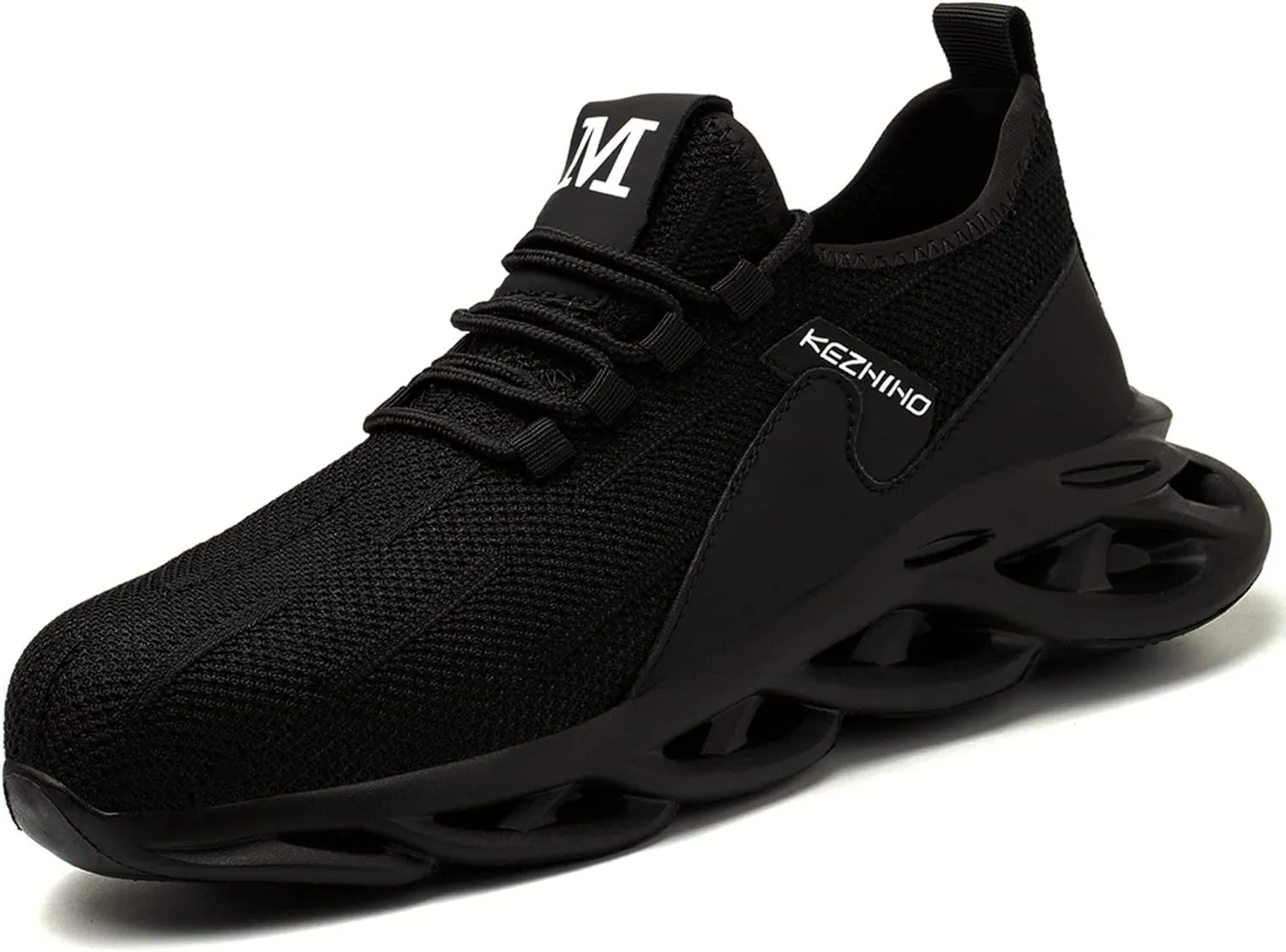 Kezhiho Steel Toe Work Shoes for Men Lightweight Comfortable Slip Resistant Puncture Proof Safety Shoes Breathable Indestructible Construction Industrial Sneakers
