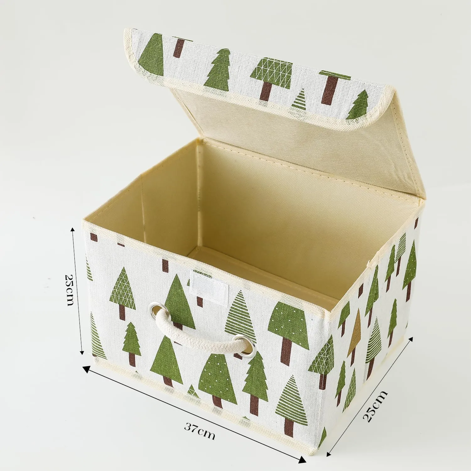 Kuber Industries Large Foldable Storage Box With Lid|Toys Storage Bin|Wardrobe Organizer For clothes|Front Handle & Sturdy Pack Of-4 (Green)