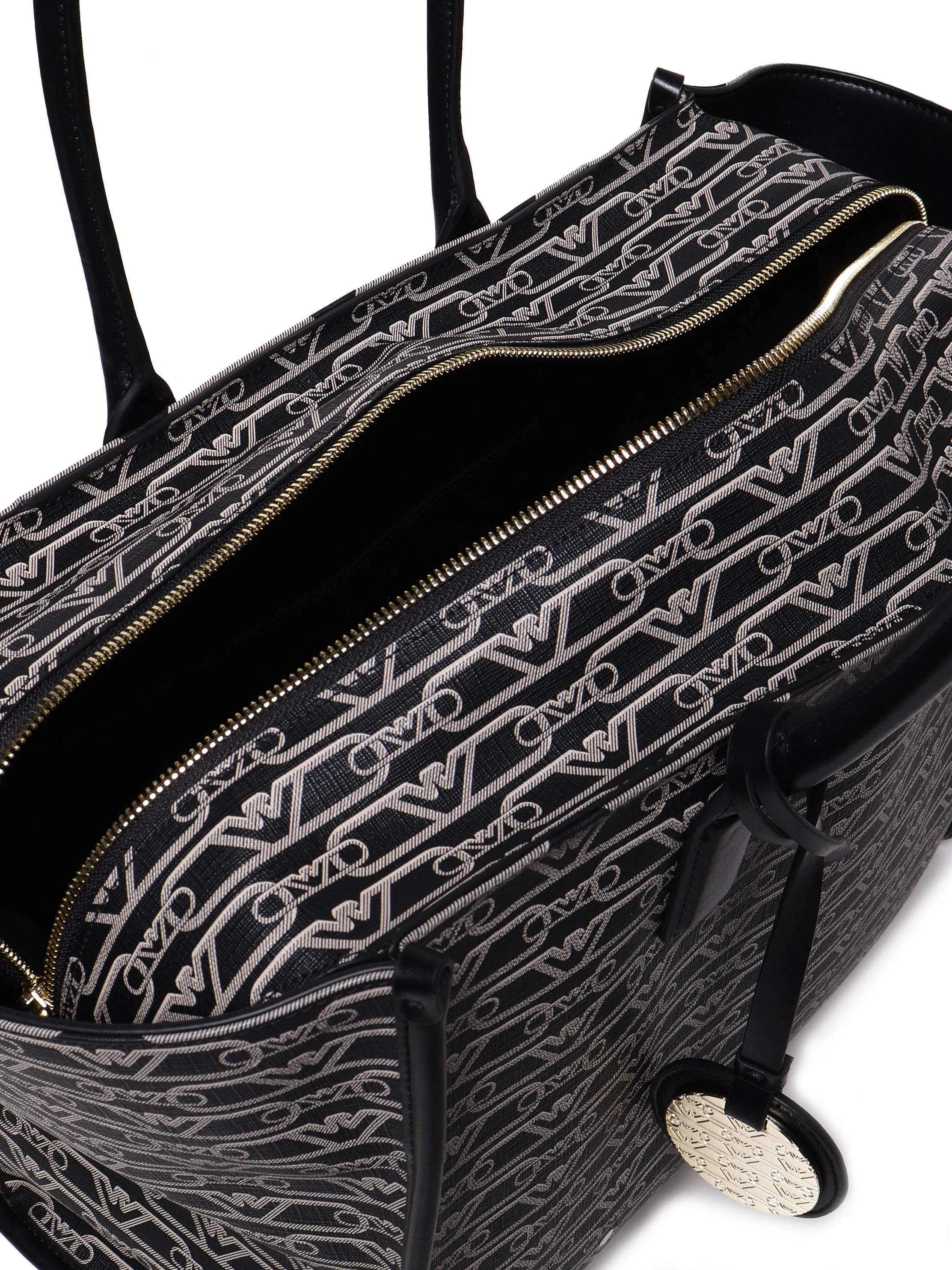La Gio Shopper Bag in Black and Ecru