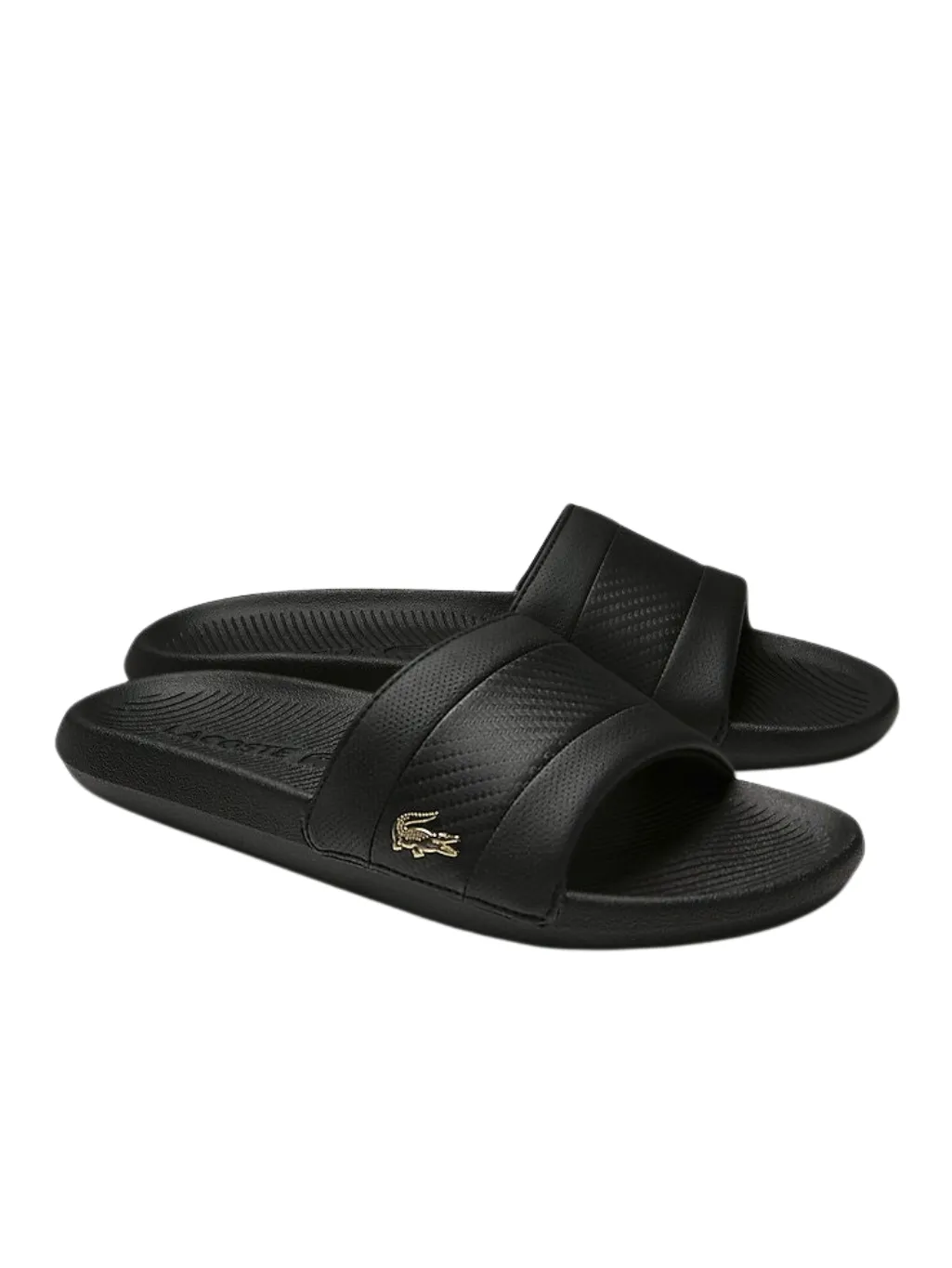 Lacoste Mens Croco Slide  Black/Black