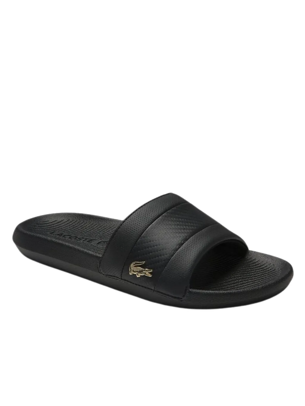Lacoste Mens Croco Slide  Black/Black