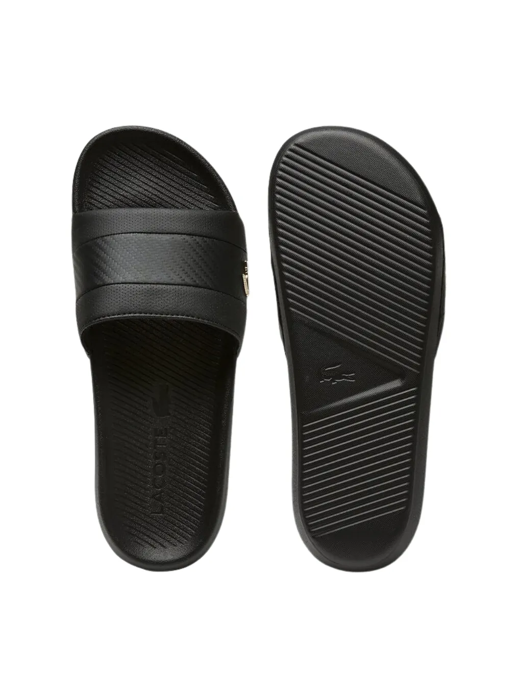Lacoste Mens Croco Slide  Black/Black