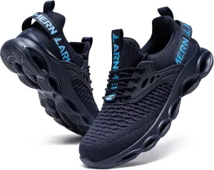 LARNMERN Steel Toe Shoes for Men Women Wide Lightweight Safety Sneakers Comfortable Safety Shoes Colorful Tennis Work Shoes