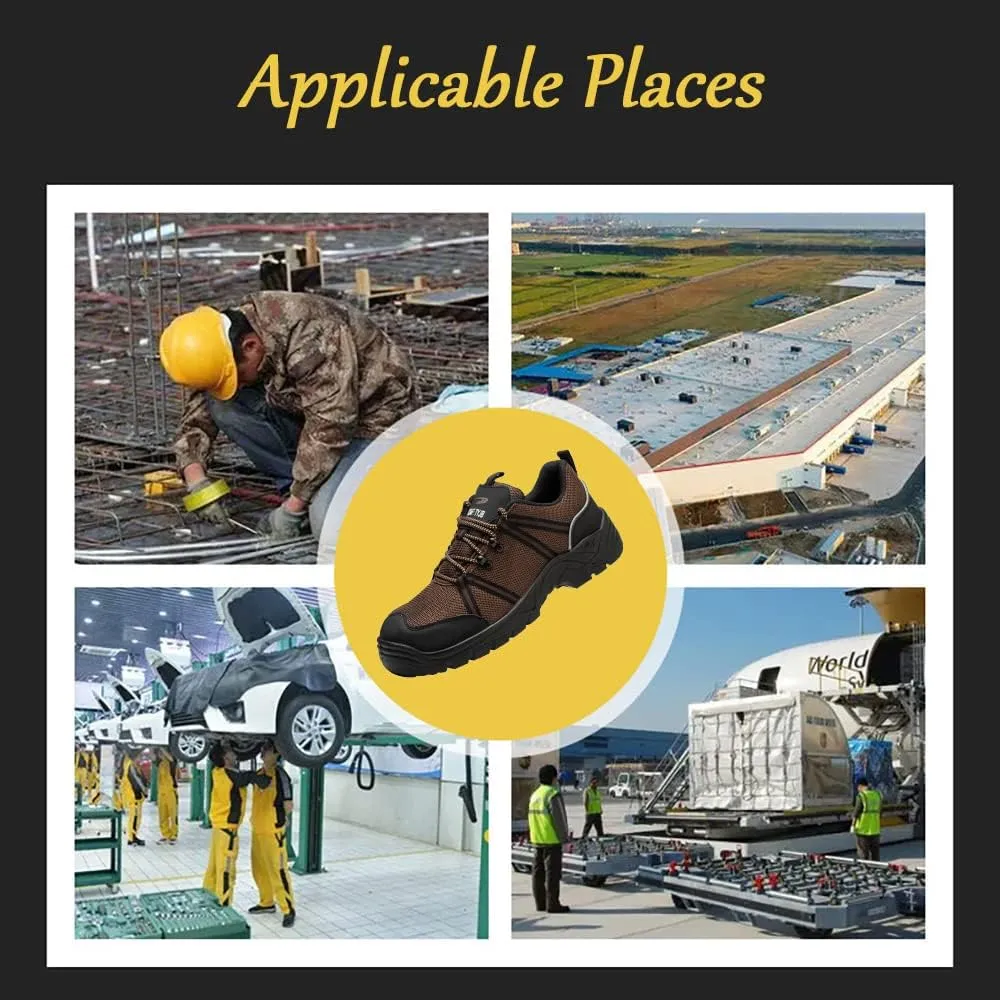 Lightweight Work Safety Sneakers,Work Shoes Provides a Comfortable, Breathable, Long-Term Foot Experience with Flying Woven Upper Material,
