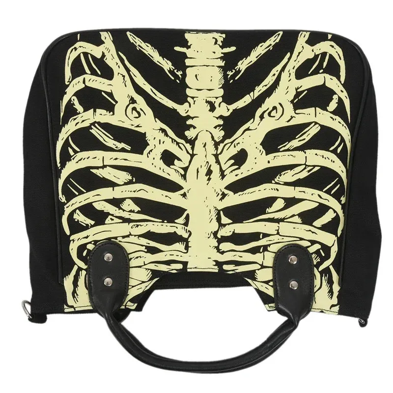 Luminous Gothic Skeleton Bones Skulls Rock Designer Casual Female Punk Crossbody Bag