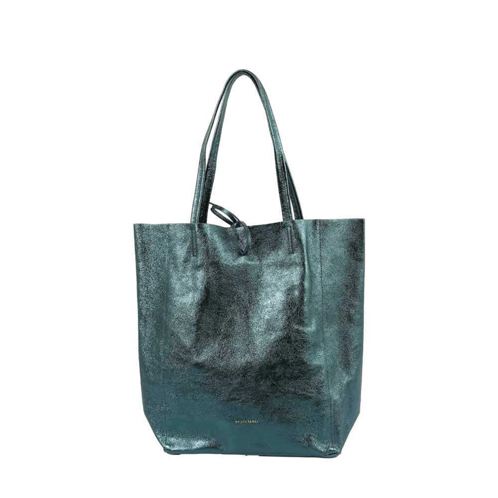 Maison Fanli - Leather Tote - Metallic Emerald
