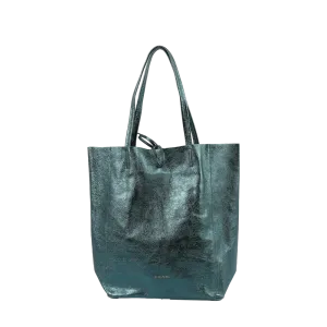 Maison Fanli - Leather Tote - Metallic Emerald