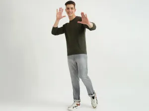 Mens Long Sleeve Textured Sweater