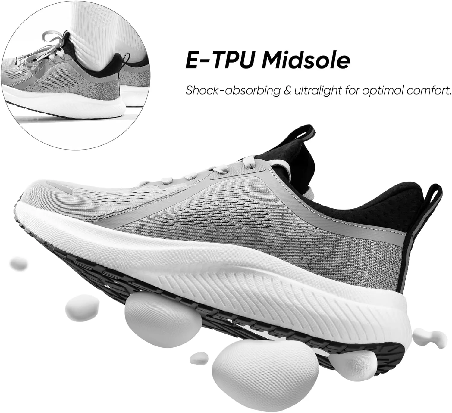 Men's Slip On Walking Shoes DreamLife Non Slip Athletic Gym Workout Comfortable Lightweight Running Tennis Sneakers