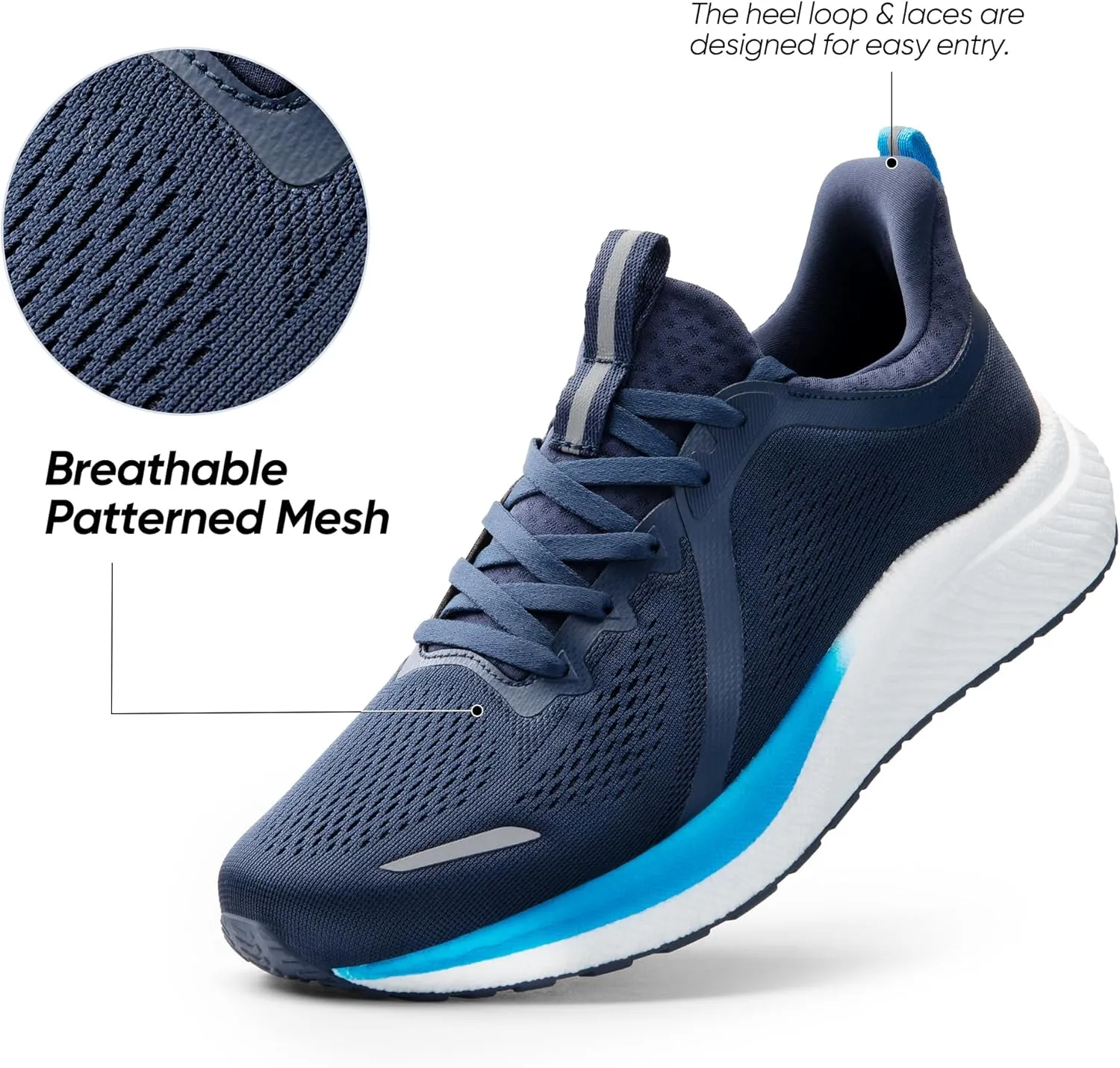Men's Slip On Walking Shoes DreamLife Non Slip Athletic Gym Workout Comfortable Lightweight Running Tennis Sneakers