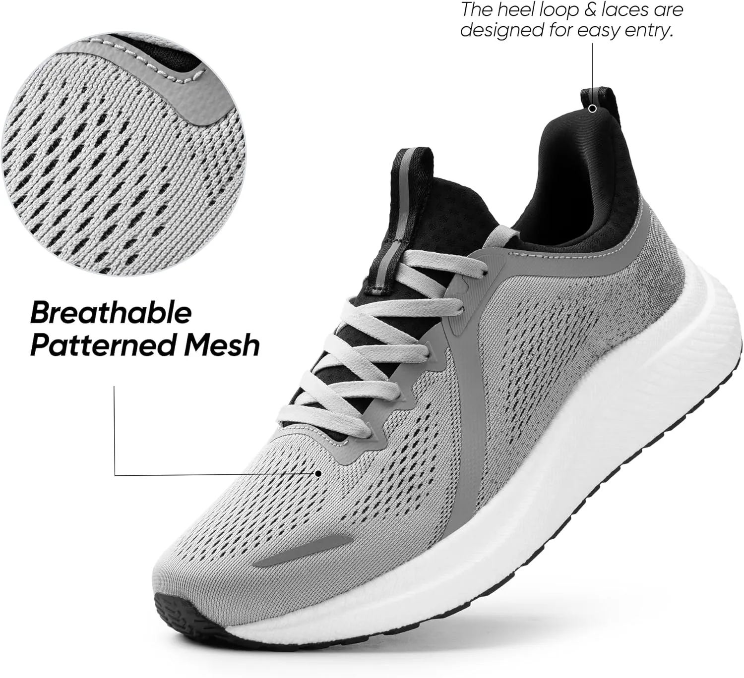 Men's Slip On Walking Shoes DreamLife Non Slip Athletic Gym Workout Comfortable Lightweight Running Tennis Sneakers