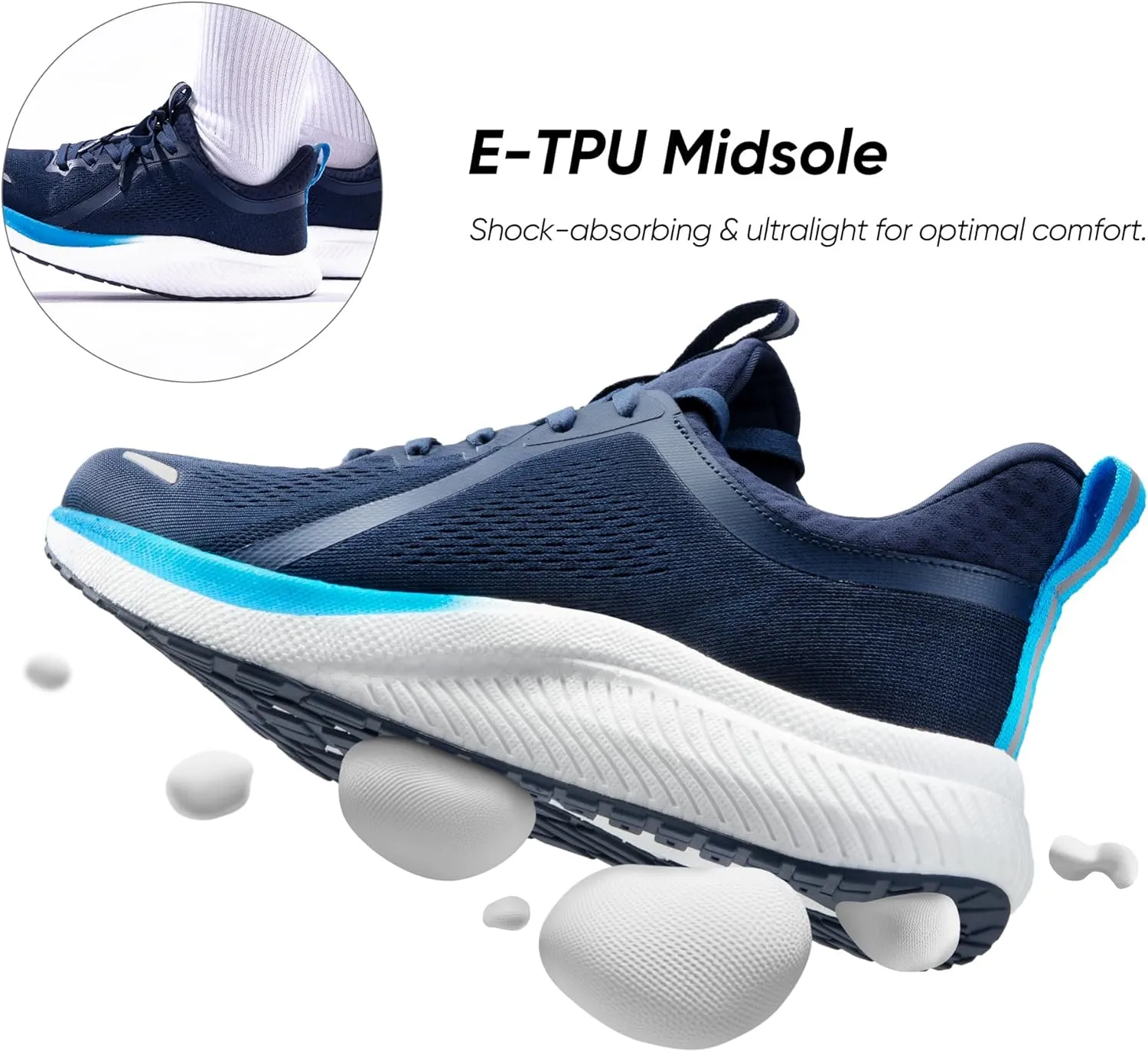 Men's Slip On Walking Shoes DreamLife Non Slip Athletic Gym Workout Comfortable Lightweight Running Tennis Sneakers