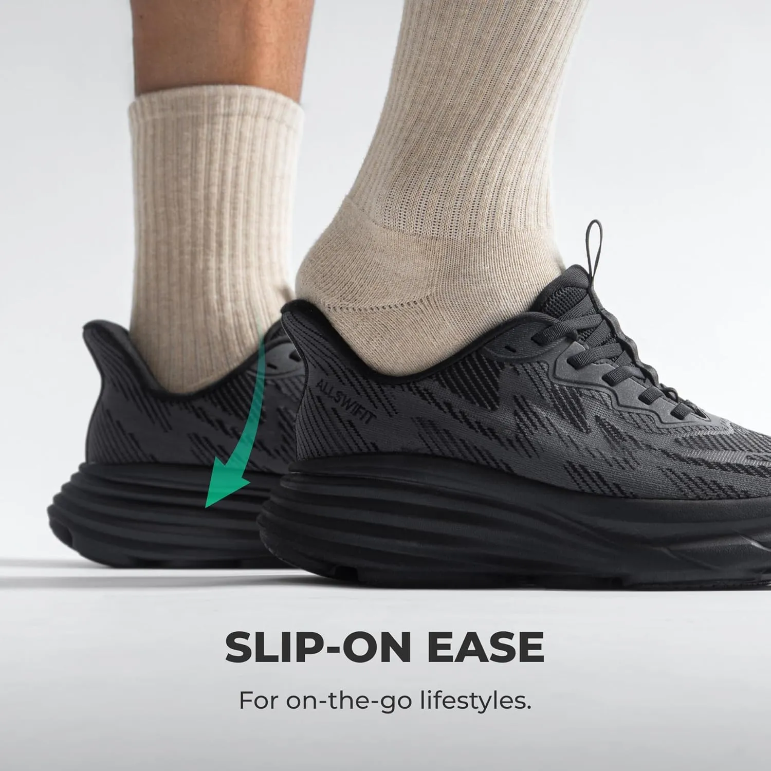 Men's Slip On Walking Shoes Hands-Free Cushion Running Tennis SwiftPlush Non-Slip Comfortable Workout Gym Athletic Fashion Sneakers