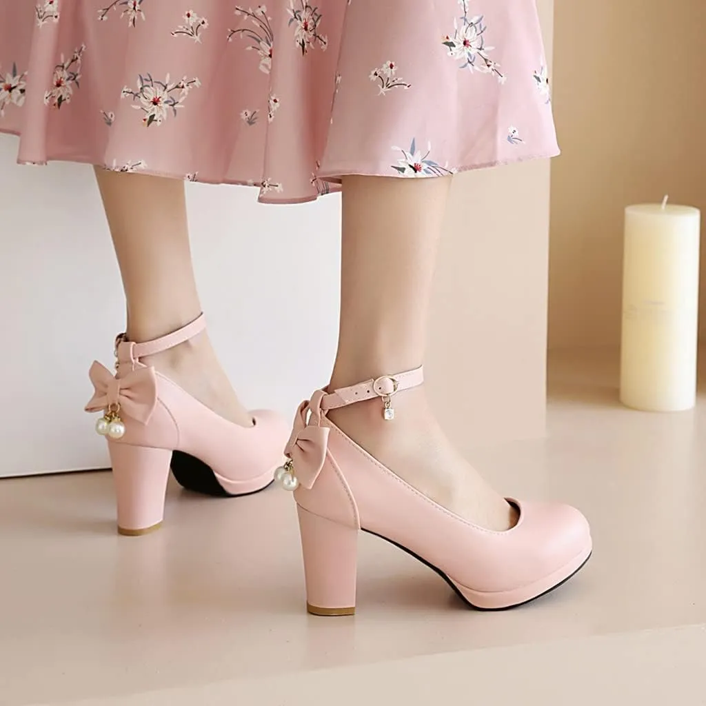 MIOKE Women's Square Toe Chunky Block High Heel Pumps Suede Slip-On Comfy Wedding Party Office Dress Shoes