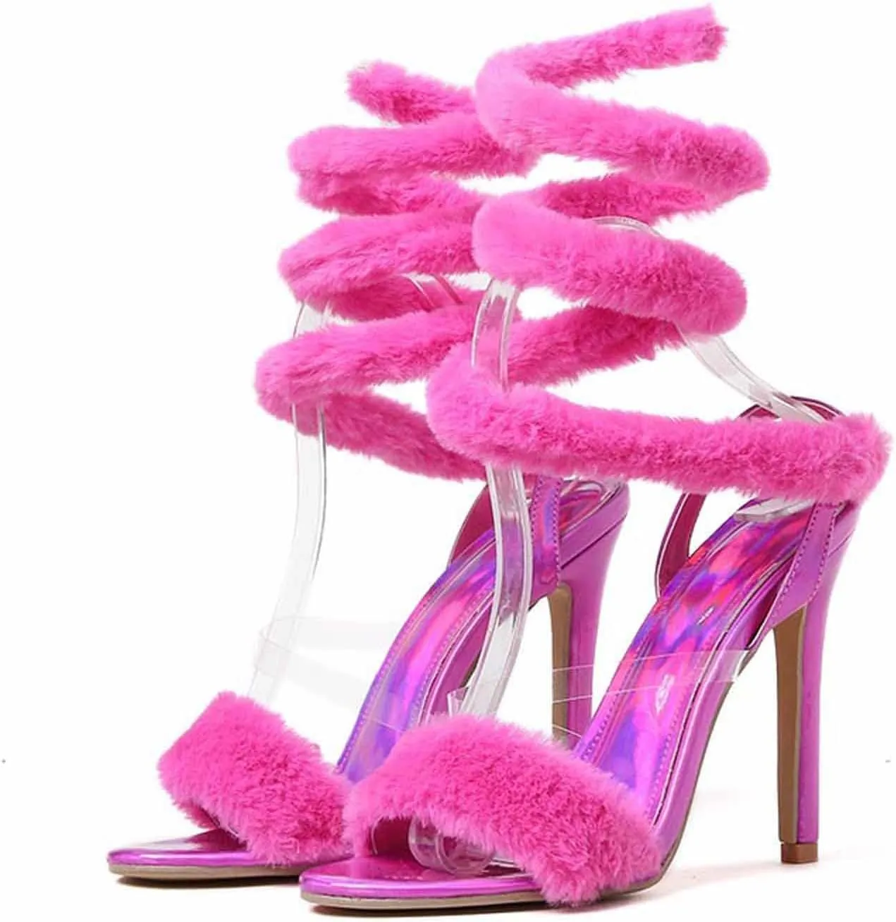 MSYINGL Women's Sexy Strappy Heel Sandals,Summer Pointed Toe Open Toe High Heels, Party Dance Valentine Dress Pumps Shoes