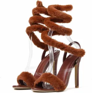 MSYINGL Women's Sexy Strappy Heel Sandals,Summer Pointed Toe Open Toe High Heels, Party Dance Valentine Dress Pumps Shoes