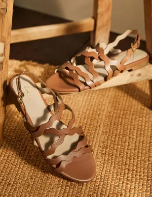 Multi Strap Flat Sandals-Tan