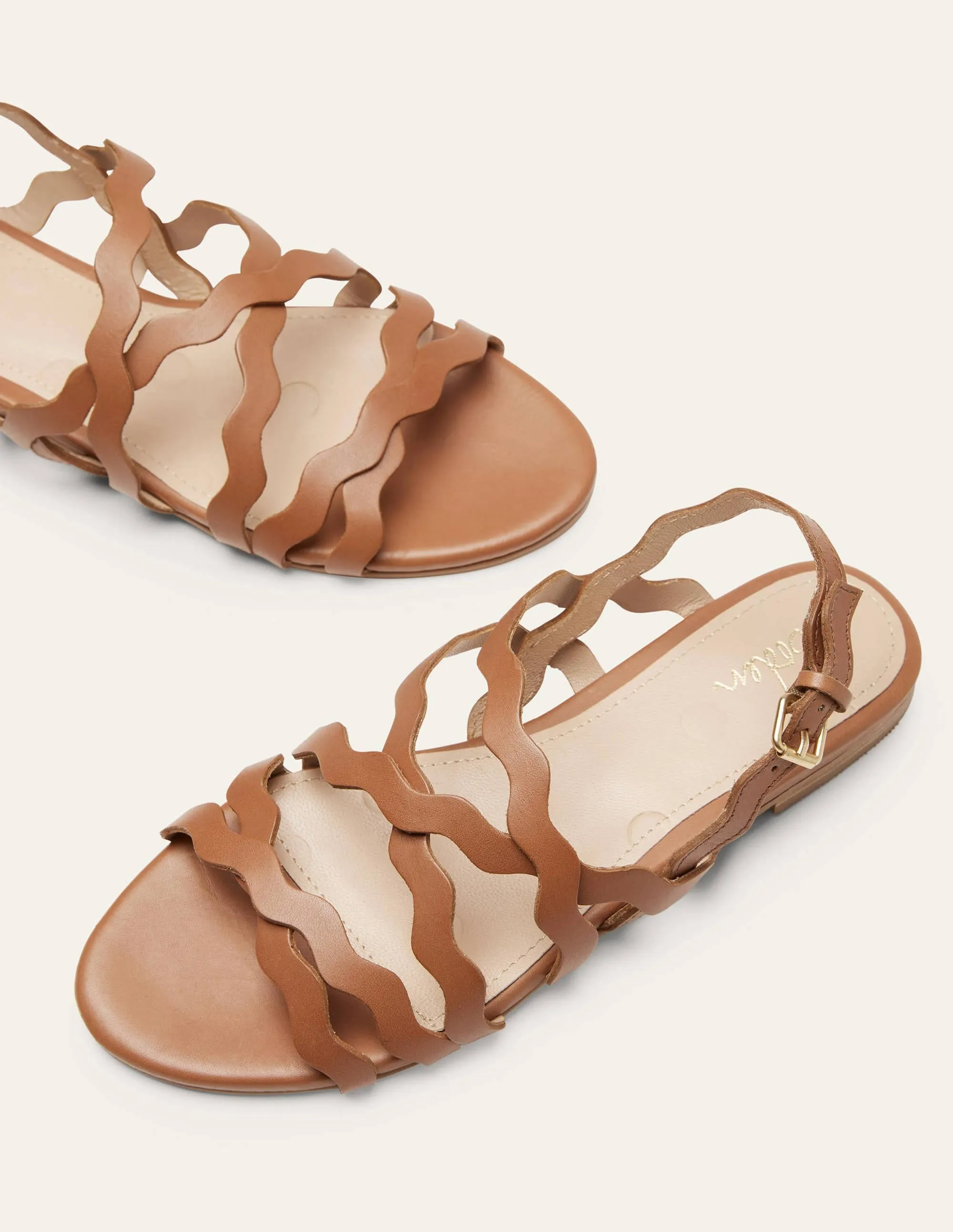 Multi Strap Flat Sandals-Tan