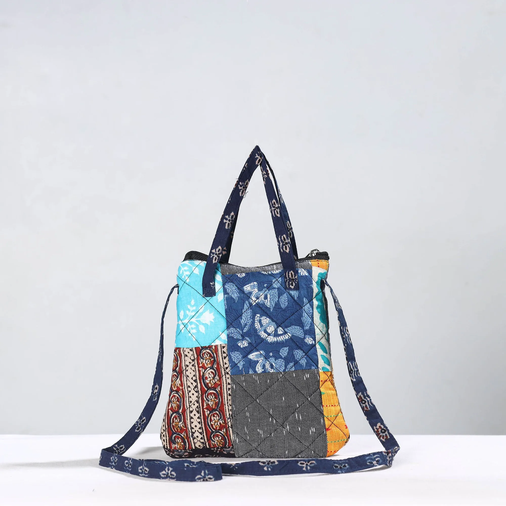 Multicolor - Handmade Quilted Cotton Patchwork Sling Bag 36