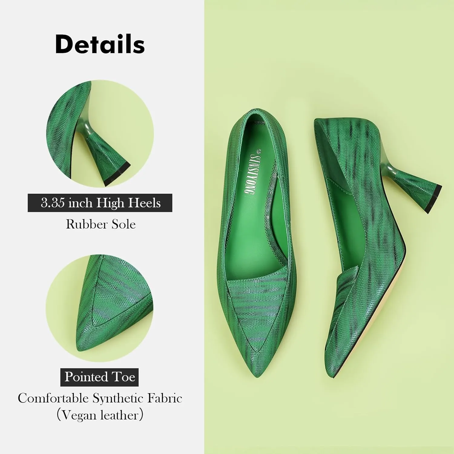 Multicolor High Heels for Women Pointed Toe Stiletto Heel Pumps Comfortable Dress Shoes