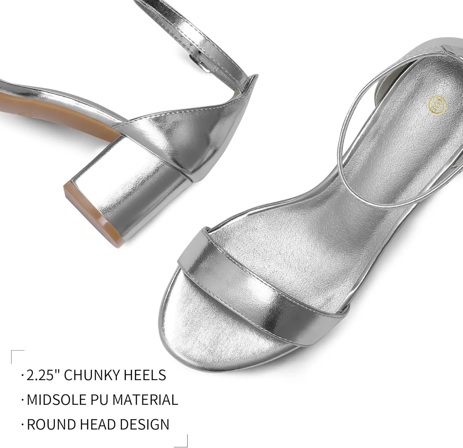 mysoft Women's Chunky Low Heels Open Toe Block Heeled Dress Ankle Strap Pump Wedding Sandals