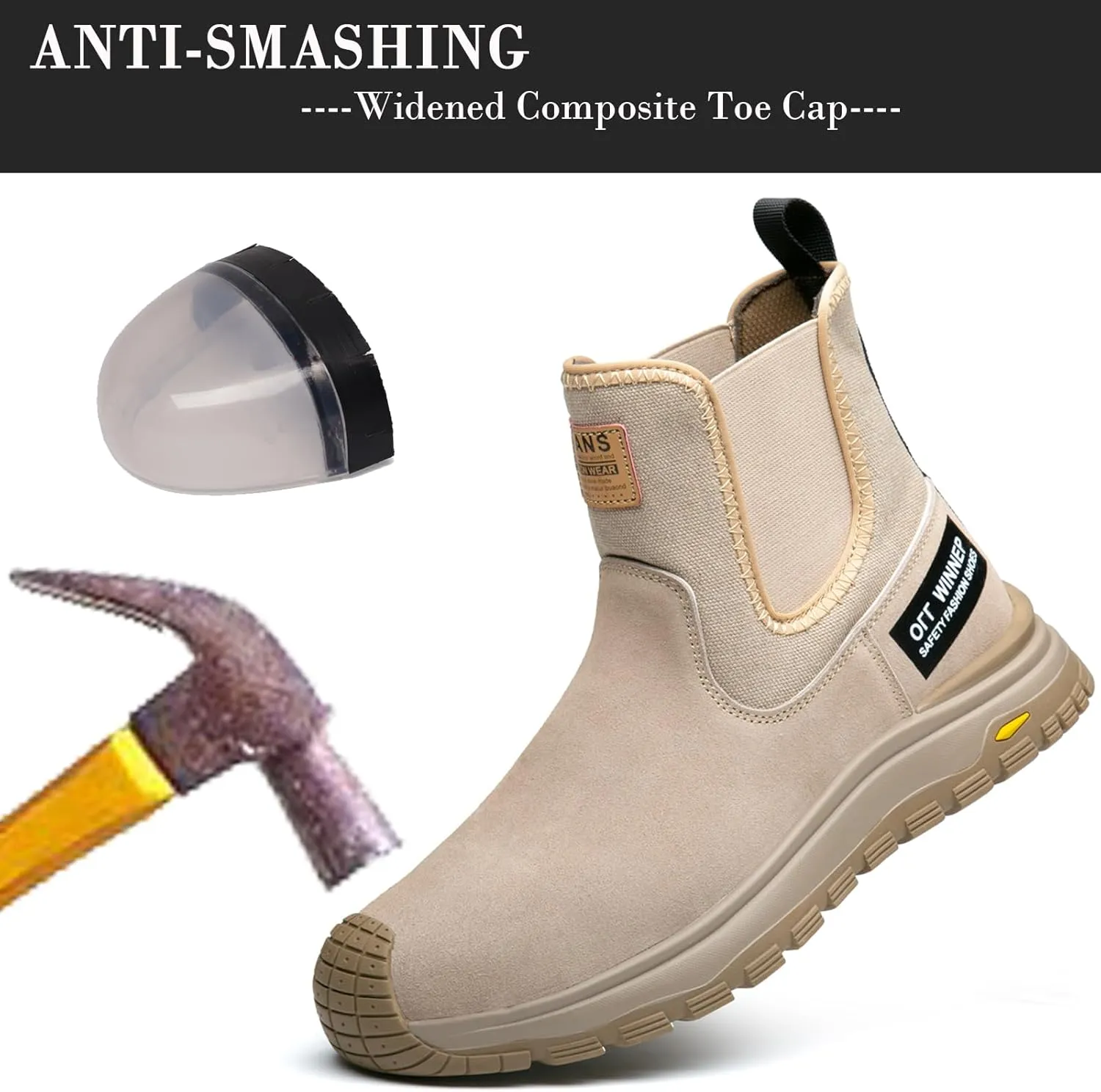 Nutropa Welding Work Boots for Men Composite Toe Safety Boots Non Slip Steel Toe Work Shoes Lightweight Construction Welder Boots