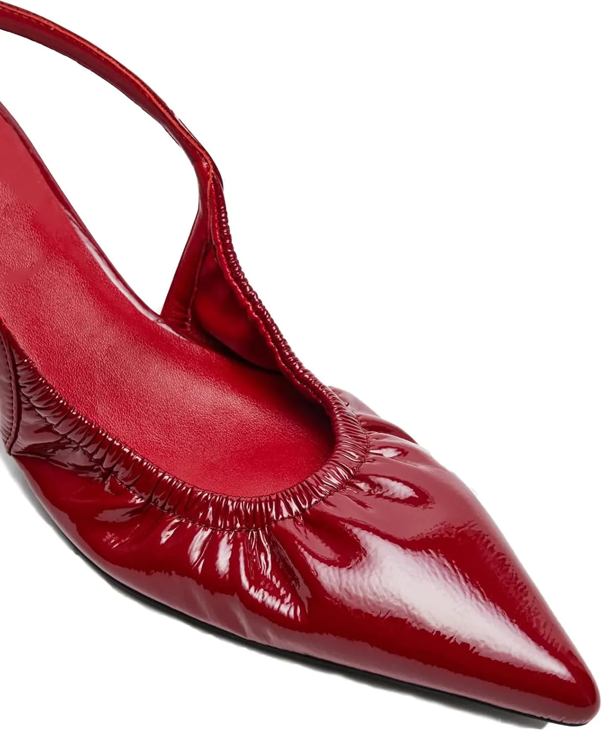 olomisa Slingback Pumps for Women, Kitten Heels with Pointed Toe Low Heel Sandals Ankle Strap Heels Slip-On Pumps
