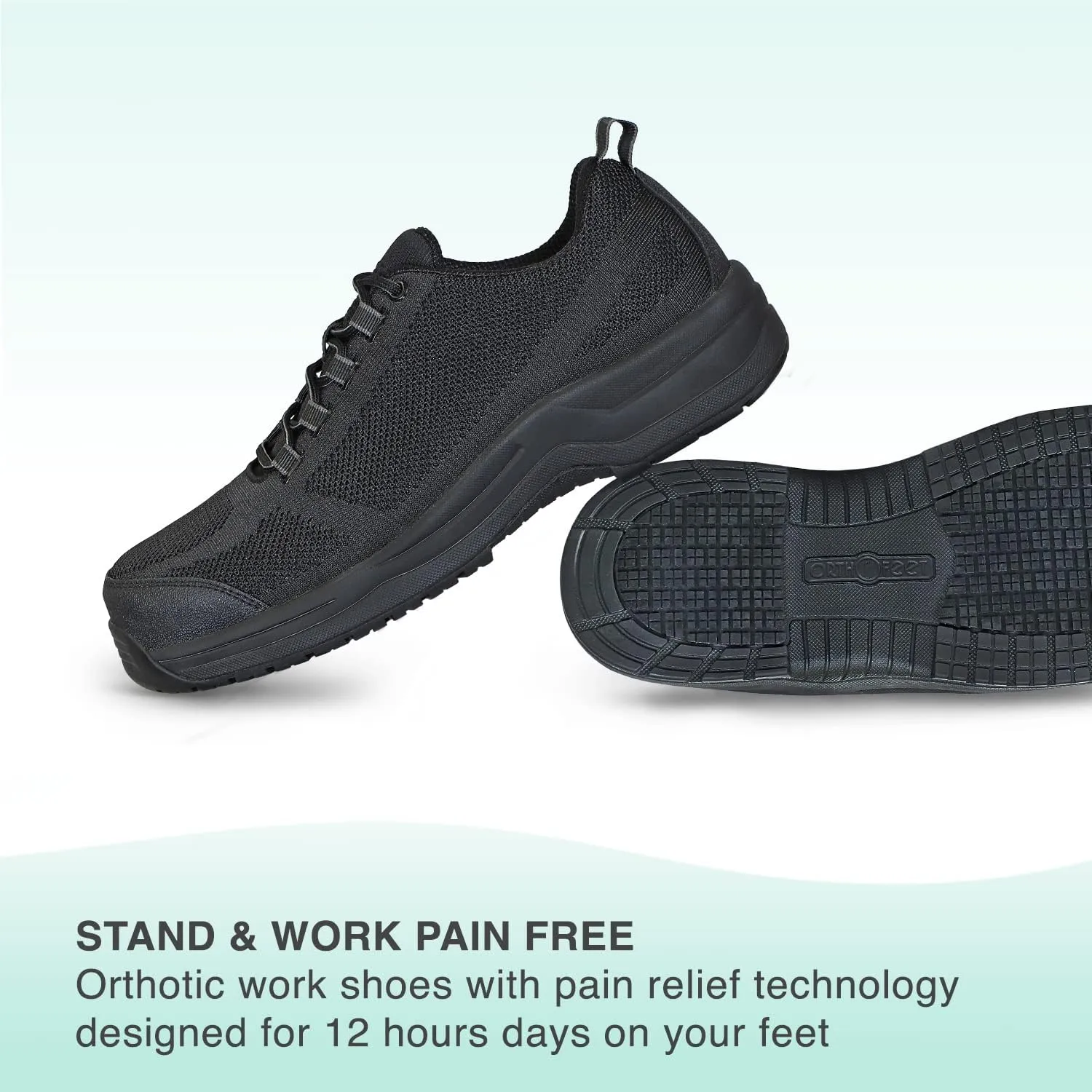 Orthofeet Men's Orthopedic Comp-Toe Cobalt Work Shoes