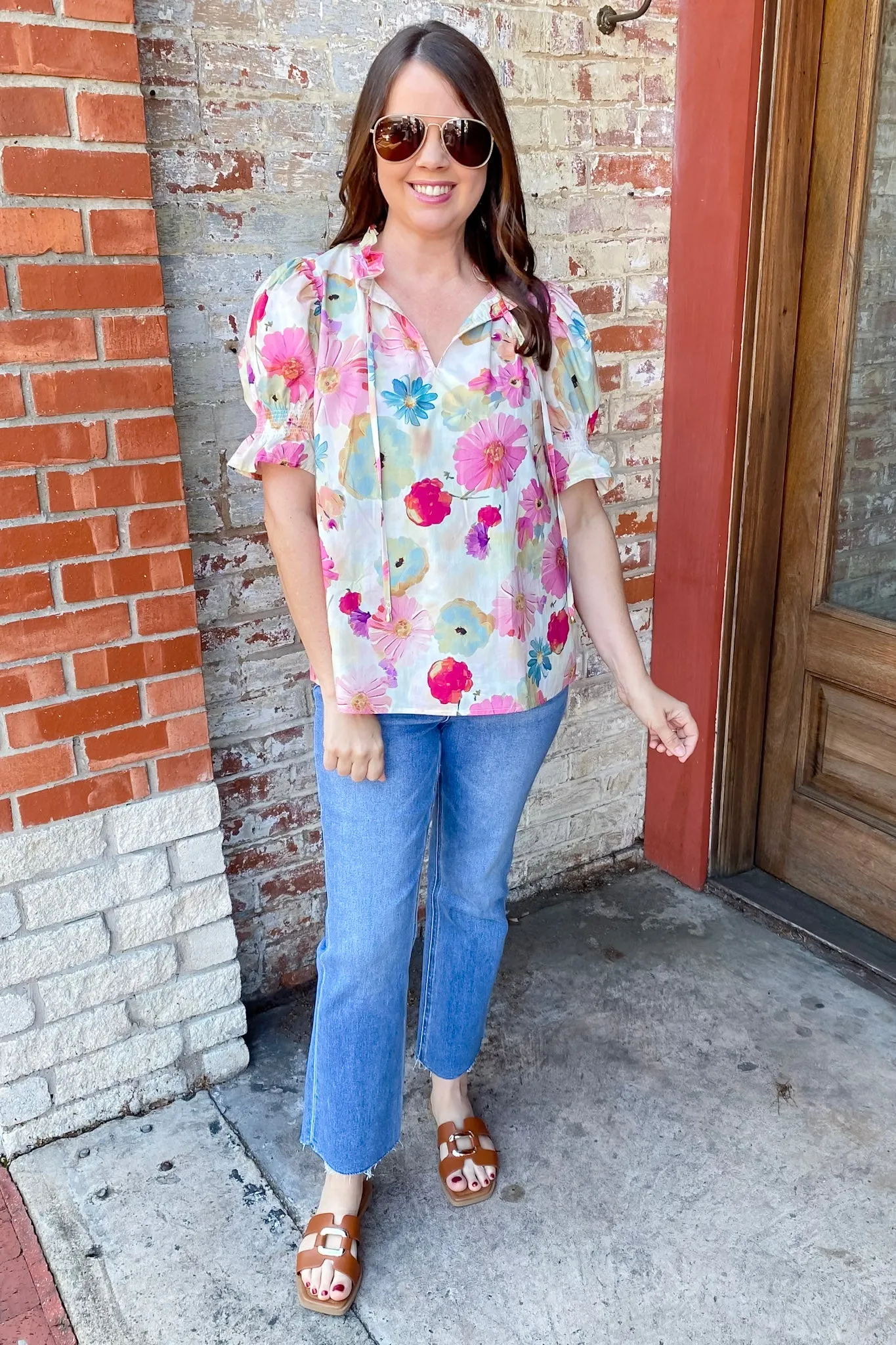 Out of Bloom Floral Print Berry Top