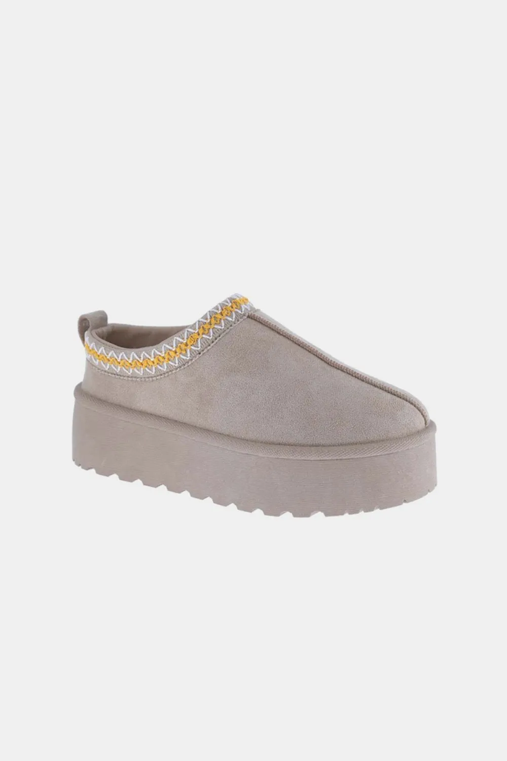 Platform Embroidered Slip Ons