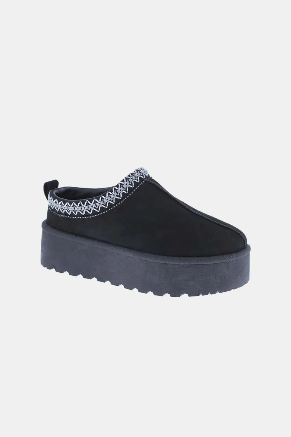 Platform Embroidered Slip Ons