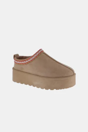 Platform Embroidered Slip Ons