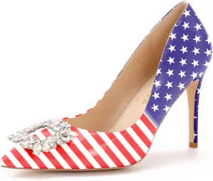 Reindee Lusion Womens High Stiletto Heels Pumps Crystal Printed Closed Toe Sexy Pumps Shoes
