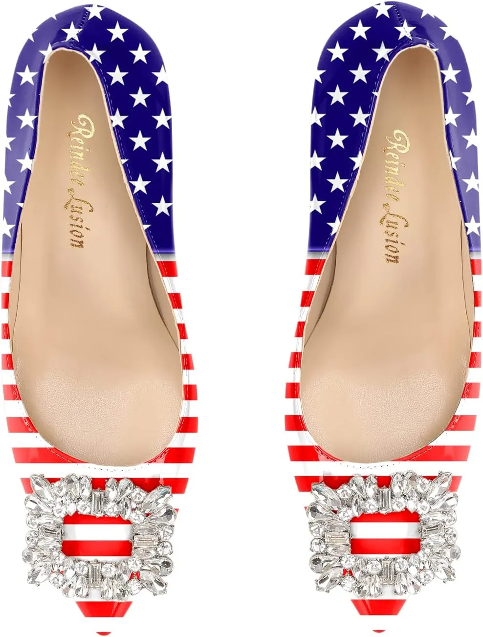 Reindee Lusion Womens High Stiletto Heels Pumps Crystal Printed Closed Toe Sexy Pumps Shoes