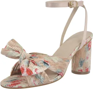 Richealnana Women's Ankle Strap Bowknot Open Toe Block Heel Sandals Wedding Dress Shoes