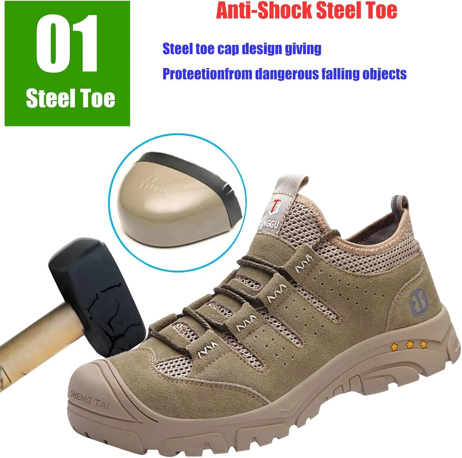 Safety Composite Toe Working Boots,Perfect for Industrial and Construction site, Slippery KitchenManufacture and Warehouse use,