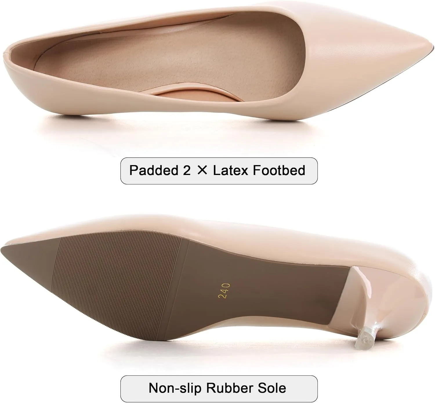 SAILING LU Pumps Shoes for Women Low Heels Wedding Dressy Sexy Kitten Heels Closed Pointed Toe Pumps Shoes