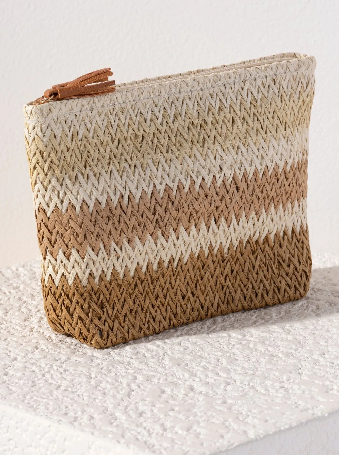 Shiraleah Formentera Zip Pouch, Natural - FINAL SALE ONLY