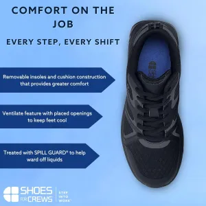 Shoes for Crews Energy II, Womens Slip Resistant Comfortable Sneakers, Size 8.5 Black