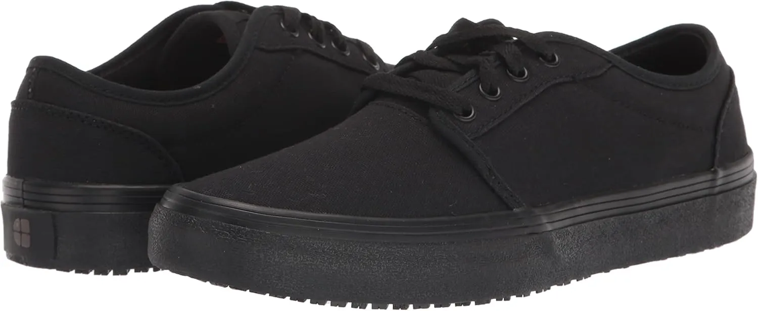 Shoes for Crews Merlin, Men's, Women's, Unisex Slip Resistant Food Service Work Sneakers, Water Resistant, Canvas, Black Or Grey