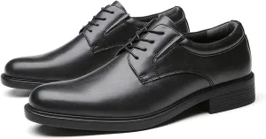 Single Season Oxford Shoes for Men Lace Up Derby Shoes Round Toe Vegan Leather Rubber Sole Anti-Slip Block Heel Resistant Non Slip Party Very Popular Among Young People
