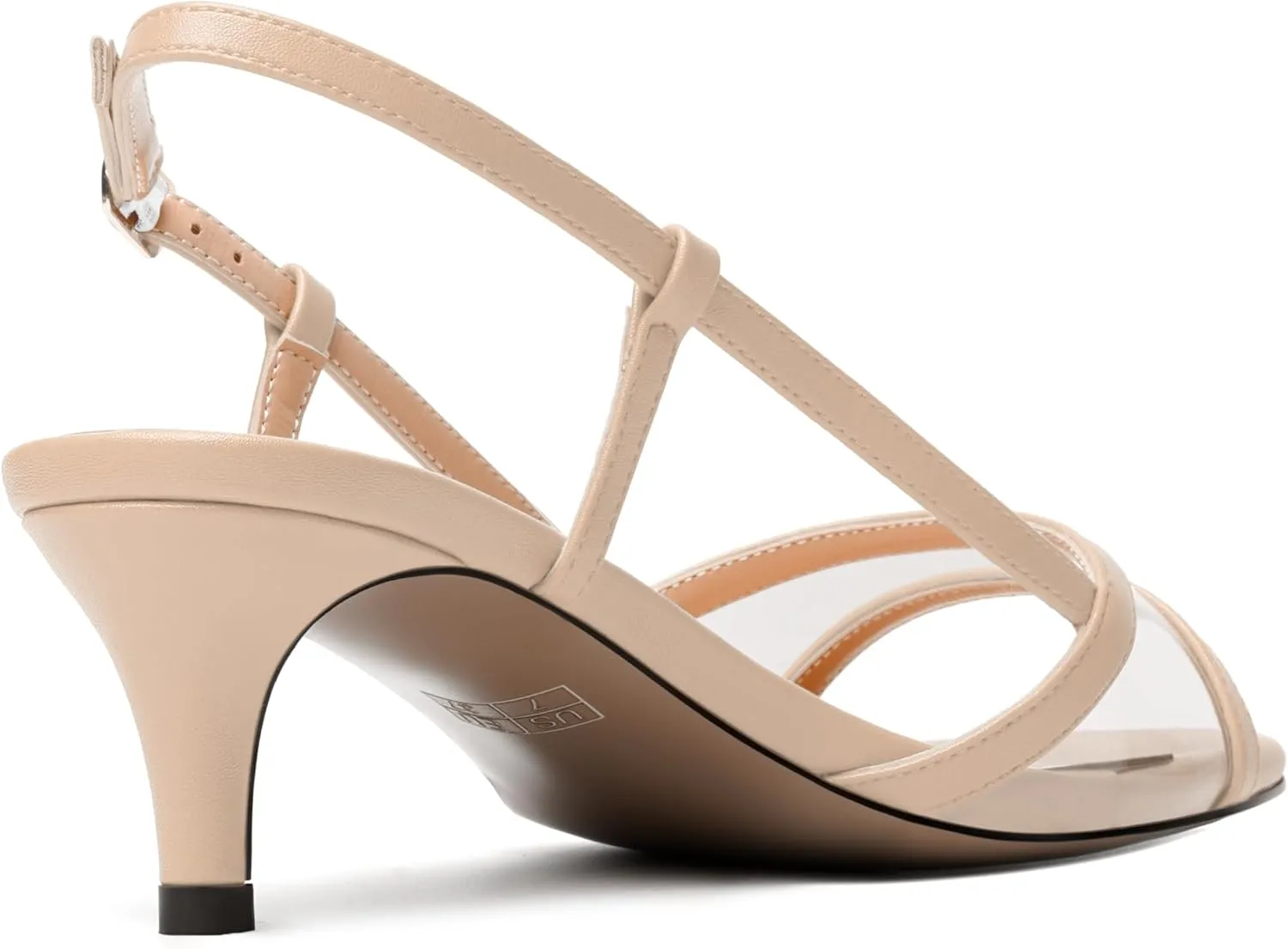 SKYSTERRY Womens Casual Dating Buckle Open Toe Slingback Matte Kitten Low Heel Heeled Sandals 2 Inch