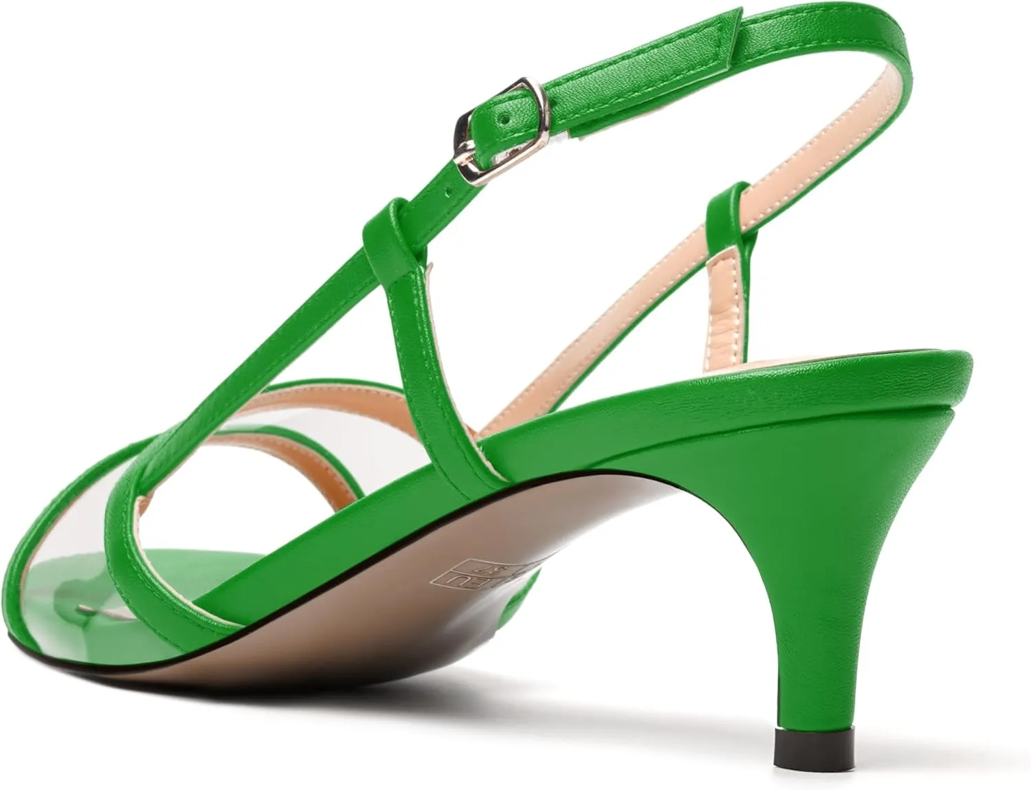 SKYSTERRY Womens Casual Dating Buckle Open Toe Slingback Matte Kitten Low Heel Heeled Sandals 2 Inch