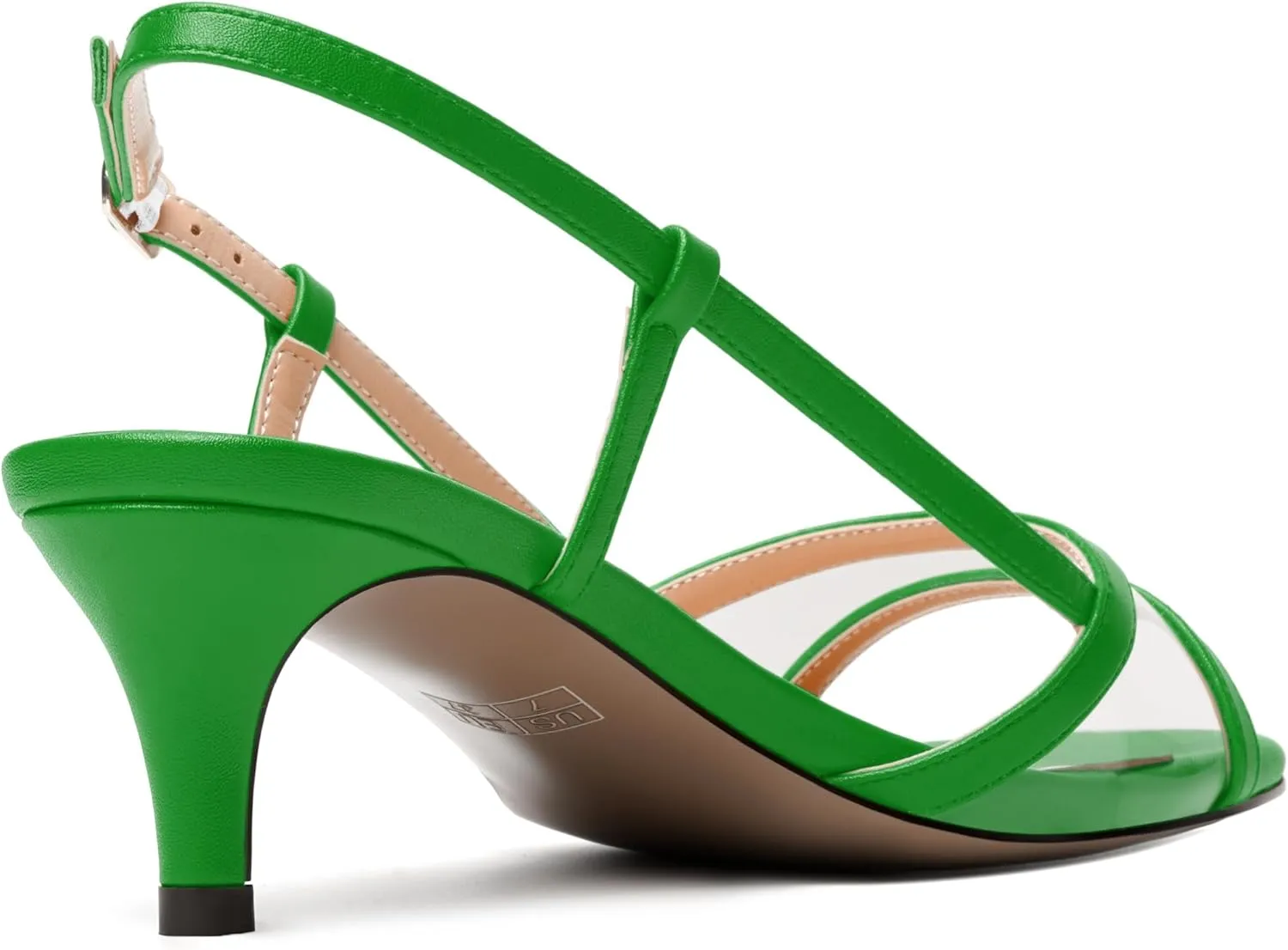 SKYSTERRY Womens Casual Dating Buckle Open Toe Slingback Matte Kitten Low Heel Heeled Sandals 2 Inch