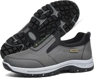 Slip On Shoes for Men Walking Hiking Outdoor,Anti-Slip Lightweight Hiking Sneakers,Orthopedic Shoes with Arch Support,Men's Waterproof Footwear for Outdoor Sports (Grey 45EU)