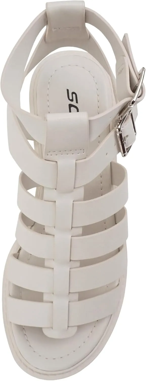Soda Rebirth ~ Women Open Toe Fisherman Multi Strap Buckle Lug Sole Low Block Heeled Sandals