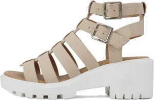 Soda Rebirth ~ Women Open Toe Fisherman Multi Strap Buckle Lug Sole Low Block Heeled Sandals