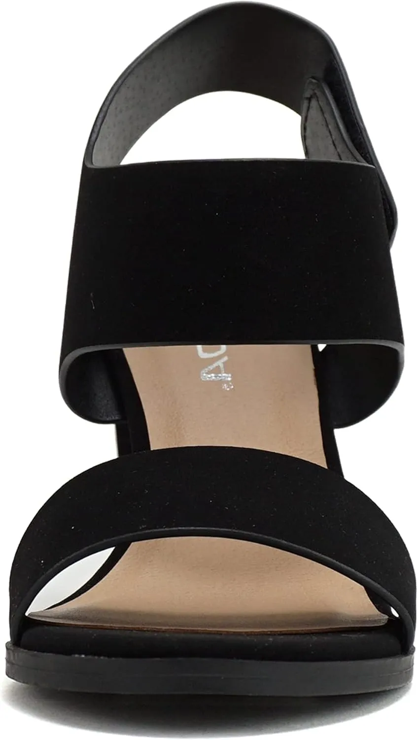 SODA Topshoeave Wait Womens Open Toe Chunky Heel Ankle Strap Shoes Block High Heel Dress Sandals